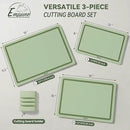 Empune Plastic Cutting Board Set, Recycled Plastic Cutting Boards for Kitchen (Set of 3), Dishwasher Safe Large Chopping Board with Holder, Non-slip Feet and Juice Grooves, Nonporous, Green by CozyNest Decor