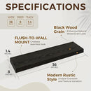 36 inch Floating Shelves Wall Shelves for Office with Invisible Brackets, 8 inch Deep Shelves for Bathroom, Living Room, Kitchen, Office, 36x7.9 inch deep Set of 2, Black by CozyNest Decor