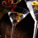 Crystal Martini Glass Set Of 2 10OZ Classic Luxury Cocktail With Bar Spoon Olive Picks Premium Hand by The Wine Savant