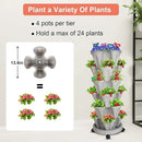 Vertical Planter, 6 Tier Stackable Strawberry Planter with Garden Tool Set, Movable Indoor/Outdoor Garden Herb Pot for Growing Vegetables and Succulents, Gray by CozyNest Decor