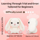 Mewaii Crochet Kit for Beginners Level 1 with 40% Extra Eco-Friendly Pre-Started Easy Yarn, Step-by-Step Video Tutorials for Adults and Kids (Sitting Bunny) by TinyTreasures Baby Boutique