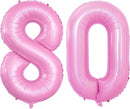 GOER Number 80 Balloons for 80th Birthday Party Decorations,42 Inch Jumbo Foil Helium Balloons for 80th Anniversary (Light Pink) by TinyTreasures Baby Boutique