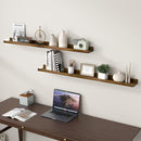 Picture Ledge Wall Shelves 48 inch Width Set of 2, Solid Pine Wood Rustic Floating Ledge Shelves for Wall for Kids' Room Bedroom Kitchen Bathroom Living Room Nursery Display Wall Decor, Walnut by TinyTreasures Baby Boutique