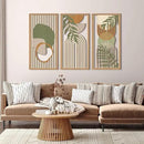 IARTTOP Large Boho Wood Wall Art Framed Mid-century Modern Wooden Wall Decor Set of 3 Green Bohemian Abstract Wall Art Decor For Bedroom Living Room Office-16 x32 by CozyNest Decor
