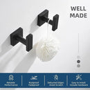 Angle Simple Bathroom Towel Hooks, Stainless Steel Robe Coat Hooks for Wall, Matte Black, 2 Pack by CozyNest Decor