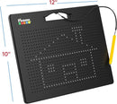 PicassoTiles Magnetic Drawing Board 748 Beads Pad Large 12x10 Inch STEM Writing Toy Reusable Erasable Educational Tablet for Toddlers Kids Age 3 Plus Magnet Learning Tool Brain Development PTB01BLK by TinyTreasures Baby Boutique