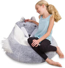 Posh Creations Cute Soft and Comfy Bean Bag Chair for Kids, Large, Animal - Silver Fox by TinyTreasures Baby Boutique