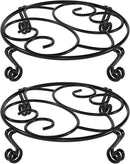 Yimobra 2 Pack Plant Stand for Flower Pot Heavy Duty Potted Holder Indoor Outdoor Metal Rustproof Iron Garden Container Round Supports Rack for Planter (11.8Inches, Black) by GreenHaven Gardens