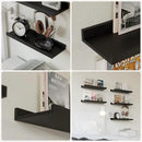 RICHER HOUSE 5 Set Floating Wall Mounted Shelves, Black Shelves for Wall Decor, Modern Picture Ledge Shelf with Lip for Storage, Nursery, Bedroom, Living Room, Bathroom - Black by CozyNest Decor