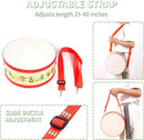 Kids Drum Set with Adjustable Strap: Toddler Musical Instrument for Ages 3-5, Wearable Drum Kit with Drumsticks, Educational Percussion Toy for Rhythm Music Development (Red) by TinyTreasures Baby Boutique