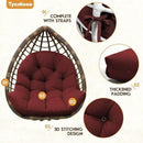 Egg Chair Cushion Replacement, Waterproof Outdoor Hanging Egg Chair Cushion Hammock Swing Chairs Cushions Pads, U-Shaped Thickened Cushions for Hanging Eggs Chairs, 47x33x7 Inches (Red) by GreenHaven Gardens