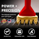 Grill Rescue BBQ Replaceable Scraper Cleaning Head, Bristle Free - Durable and Unique Scraper Tools for Cast Iron or Stainless-Steel Grates, Barbecue Cleaner (Grill Grate Brush with Scraper) by GreenHaven Gardens