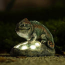 Solar Chameleon Garden Statues Outdoor Decor Resin Chameleon Figurine with Solar Light for Patio,Balcony,Yard,Lawn Ornament,Perfect Garden Gift by GreenHaven Gardens