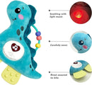 Baby Musical Activity Soft Toys with Sound & Light, Sensory Toys for Infant Developmental with Teether, Rattle and Textures, Soft Plush Toy for Newborn Gift 6 to 12 Months (Blue Dinosaur) by TinyTreasures Baby Boutique