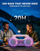 Bluetooth Speaker 80W(Peak)Loud with Bass, 20H Playtime, IPX7 Waterproof, RGB Lights, TWS, Large Portable Wireless Speakers for Outdoor, Home, Party, Pool, Beach, Tailgating, Gym, Work, Gifts (Pink) by TinyTreasures Baby Boutique