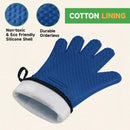 GEEKHOM BBQ Gloves Heat Resistant Oven Mitts - Silicone Grilling Gloves with 13.7" Arm Protection - Waterproof Pot Holder Non-Slip for Men & Women, Kitchen Outdoor Cooking, Baking, Camping, Royal Blue by GreenHaven Gardens