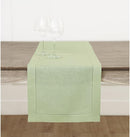 Solino Home Linen Sage Green Table Runner 72 Inches Long - 100% Pure Linen Hemstitch Table Runner 14 x 72 Inch for Dresser, Dining, Fall, Autumn, Halloween, Thanksgiving - Classic Hemstitch by CozyNest Decor