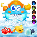 Baby Bath Toys,Light Up Crab Bubble Machine Blower with LED Lights,3 Cute Wind-Up Bath Toys for Kids Ages 1-3 4-8 Toddler Bathub Toy Great Birthday Gifts for Kids by TinyTreasures Baby Boutique