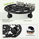 2 Packs Rolling Plant Stand with Wheels Metal Plant Caddy with Wheels Heavy Duty 13'' Round Plant Stand Indoor Iron Plants Rollers for Plants, Plant Dolly with Plant Saucers by GreenHaven Gardens