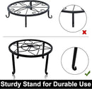 yosager 3 Pack Metal Plant Stands for Flower Pot, Heavy Duty Black Iron Potted Stand Holder, Indoor Outdoor Rustproof Metal Planter Container Round Supports Display Rack for Home & Garden Decor by GreenHaven Gardens