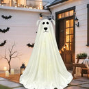 DAZONGE Halloween Decorations, Light-Up Freestanding Spooky Ghost Dog with Remote String Lights Battery Operated, Halloween Ghost Dog for Front Door Porch Yard Lawn Home Party by CozyNest Decor