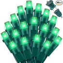 Green Wide Angle LED Christmas Lights, 64.8 Ft 300 Count, Pack of 3 Strands 21.9 Ft 100 Lights UL Certified Commercial Grade Green Wire 5mm Holiday String Light by CozyNest Decor