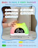 Kids Alarm Clock, OK to Wake Clock for Kids, Cat Clock with 11 Colors Night Light, 10 Soothing Sounds, Child Lock, Dual Alarms, Sleep Training, Birthday Gift for Boy Girls Children by TinyTreasures Baby Boutique