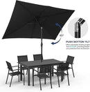 SUNVIVI OUTDOOR Patio Umbrella, 6.5' x 10' Rectangular Patio Umbrella, Metal Pole Square Outdoor Umbrella with Crank and Push Button Tilt, 6 Steel Ribs, Polyester Canopy by GreenHaven Gardens
