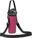 Neoprene Water Bottle Carrier Bag with Adjustable Shoulder Strap for Owala 24 OZ Tumbler, Insulated Water Bottle Cover for Owala FreeSip Insulated Water Bottle (Mauve, 24 OZ) by TinyTreasures Baby Boutique