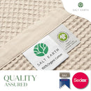 Salt Earth GOTS Certified 100% Organic Cotton Throw Blanket, 60" X 80" Waffle Blankets & Throws for Bed, Throw Blanket for Couch,Modern and Cozy Blanket, All Seasons, Comfy Soft Blanket (Parchment) by TinyTreasures Baby Boutique