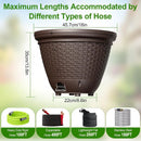 Riokko Garden Hose Holder Pot, Decorative Wicker Hose Holder, Water Hose Storage for Outside/Garage, Hose Box Fits 100-400 FT Hoses with 5 Drain Holes, Large Capacity & Assembly Required, Java by GreenHaven Gardens