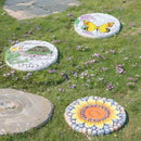Sunflower Stepping Stones Outdoor Garden - Pavers for Outside Walkway Garden Stones Garden Stepping Stones Outdoor Decorative Stone for Garden 9.5 * 9.5 * 0.7 Inch LC Lcdecohome by CozyNest Decor