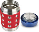 LunchBots Thermal 12 oz Triple Insulated Thermos - Hot 6 Hours or Cold 12 Hours - Leak Proof Thermos Soup Jar - All Stainless Interior - Navy Lid - Red Dots by TinyTreasures Baby Boutique