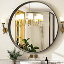 24 Inch Round Bathroom Mirror - Wall Mounted Circle Mirror with Metal Frame, Modern Mirror Suitable for Bathroom, Vanity, Entryway, Living Room, Wall Decor,Black by CozyNest Decor