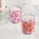 2 Pack Qtip Holder Organizer Dispenser Disco Balls Pink Bathroom Storage Canister Cotton Ball Holder Container for Cotton Pads/Swabs/Floss by CozyNest Decor
