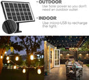 SUNTHIN Outdoor Solar String Lights, 48ft Solar Patio Lights with USB Rechargeable, Waterproof & Shatterproof Solar Powered Bulbs for Yard, Porch, Garden, Pool, Party, Camping by CozyNest Decor