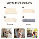 Baby Play Mat 47x47 Inches, Extra Thick 1.2" Foam Floor Mat for Tummy Time & Crawling, Waterproof Non-Slip Faux Leather Playpen Mat for Infants Toddlers, Indoor Outdoor Gym Activity, Beige by TinyTreasures Baby Boutique
