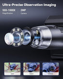 Digital Microscope, Coin Microscope with Light Adjustable Brightness 4.3" HD LCD Screen, 1000X Zoom PC View, Compatible with MacOS & Windows - Black by TinyTreasures Baby Boutique