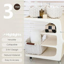 Sea Team 3-Pack Rectangle Woven Cotton Rope Storage Baskets with Handles, Shelf Basket, Closet Organizers, 3-in-1, White by CozyNest Decor