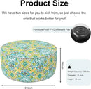 Inflatable Ottoman Stool D31 xH14 for Outdoor/Indoor Use, Water Repellent Patio Foot Rest Stool with Portable Handle,Round Pouf Ottoman Suitable for Garden,Deck and Camping - Damask Green by CozyNest Decor