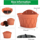 Sungmor Wall Hanging Planters,11.5 Inch Hanging Flower Pots for Railing Fence - Indoor Outdoor Balcony Wall Hanging Basket, Plastic Plant Pot Container - Half Round & 3PC Pack & Brick Red by CozyNest Decor