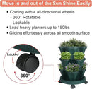 Vertical Planter 3 Tier Stackable Planters Garden Planters Strawberry Herb Flower and Vegetable Planter Indoor Outdoor Gardening Pots with Removable Wheels and Tools 2-Pack by CozyNest Decor