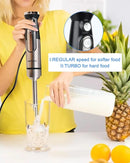 Handblender with Plug,Immersion Blender Handheld, Heavy-Duty Copper Motor, Detachable Stainless Blade Dishwasher Safe, 2 Modes with Pulse,Infinitely Variable Speed, Space-Saving Design by TinyTreasures Baby Boutique