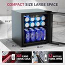 48 Can Beverage Refrigerator Cooler, Mini Fridge Glass Door with Adjustable Shelves, Freestanding Beverage Fridge with Blue LED for Home/Office/Dorm/Bar, 1.3 Cu.ft by CozyNest Decor
