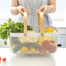 Wire Mesh Storage Organizer Basket Portable Garden Harvest Basket Fruit Basket Bin with Wood Handle Ideal for Kitchen Picnic Pantry Cabinets Storage Home Decor (Cold Gray) by GreenHaven Gardens