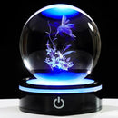 YWHL 3D Hummingbird Figurine Crystal Ball with Light Base, Hummingbird Gifts for Women Men on Christmas Birthday, 3D Laser Engraved Hummingbird Ornament Glass Decorative Ball for Home Office (80mm) by GreenHaven Gardens