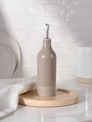 famiware Milkyway 16oz Ceramic Olive Oil Dispenser Bottle, 1 Piece Oil Dispenser for Kitchen with Stainless Steel Pourers, Suitable for Storage Vinegar, Soy Sauce, Coffee Syrup, Cinnamon Brown by CozyNest Decor