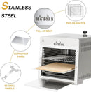 BIG HORN OUTDOORS 1500°F Small Infrared Propane Gas Grill – Portable Steak Broiler & Sear Station, Outdoor Salamander BBQ with Pizza Stone, Stainless Steel by GreenHaven Gardens