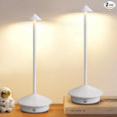 Modern Cordless Table Lamp Set of 2, Portable LED Desk Lamps, 5000mAh Rechargeable Battery Operated Lighting for Bedroom Dining Room Restaurant Coffee Shop Camping Night Light (White) by CozyNest Decor