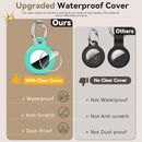 Upgrade Waterproof 2 Pack Airtags Holder with Apple Airtags Keychain, Hard PC Air Tag Case, Anti-Scratch & Shock Air tag Holder, Men's Women's Keyrings & Keychains -Black+Mint Green by TinyTreasures Baby Boutique